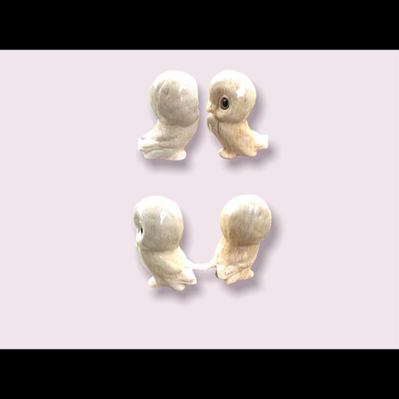 Owl Statues Vintage Studio Pottery Canada Set Of 2 Porcelain Figurines - Picture 6 of 9